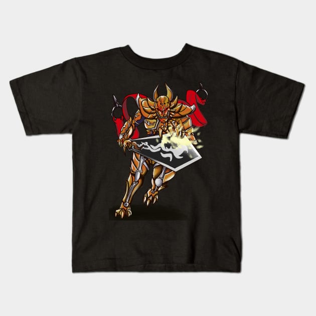 Golden Knight Garo Kids T-Shirt by KloudKat